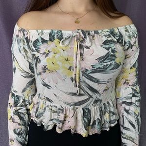 off the shoulder floral top